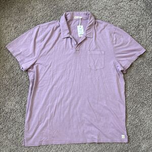Marine Layer Sea Change Cotton Polo Lavender Mist Men's Size 2XL NWT $72 Polo
